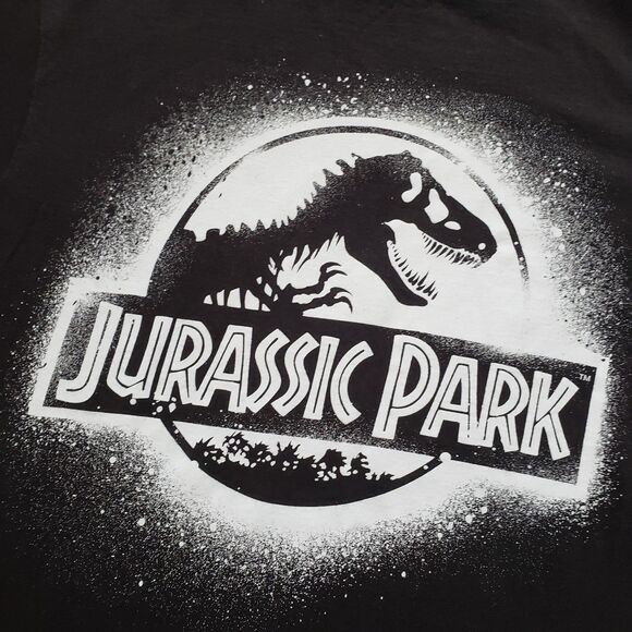Jurassic World Splatter Print Classic Logo Size Small Mens 100% Cotton T-Shirt - Picture 2 of 6
